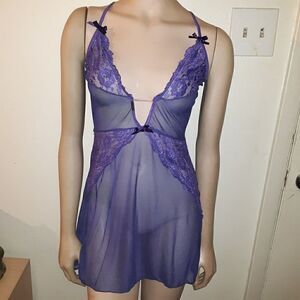 Elegant Moments sheer Purple lingerie, size L